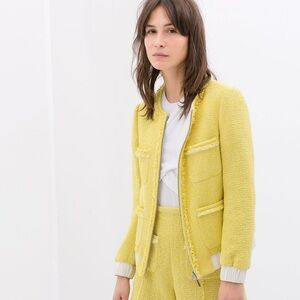 ZARA yellow bomber jacket.
